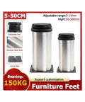 Beefy Adjustable Stainless Steel Furniture Feet Kit for 1 to 4 pieces, height 50 to 500mm, non-slip sliding, heavy duty support.