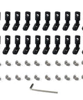 20 Piece 2020 Series Black T Slot L Shape Corner Connector Bracket Set With Screws And Wrench For Aluminum Extrusion Profile 6mm