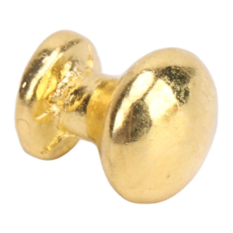 Miniature Round Head Pull Handles Set for Dollhouse Cabinets and Drawers, One to Twelve Scale Metal Knob Hardware in Gold Tone
