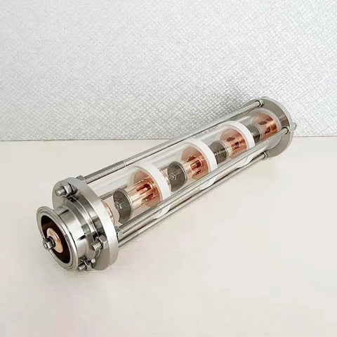 2 Inch Distillation Column Kit With 4 Borosilicate Glass Columns 5 Copper Bubble Plates Tri Clamp Fittings side view