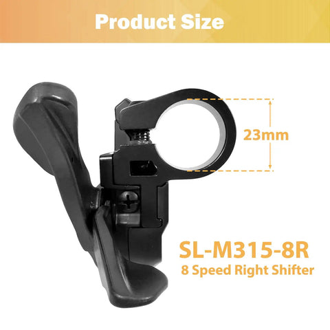 8 Speed Right Thumb Gear Shifter SL M315 For Mountain Road And Commuter Bikes With Visual Window Inner Cable Included