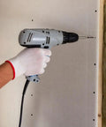 Six By One Inch Bugle Head Drywall Screw With Coarse Thread And Sharp Point For Quick And Easy Drywall Jobs In Home Reno Projects One Pound Box That You Can Bang Out Fast being installed into drywall