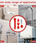 14 In 1 Multi Function Faucet And Sink Installer Tool Red Plumbers Wrench for toilet, kitchen faucet, shower, and water heater jobs