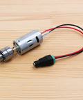 Mini DC 12V Hand Drill Kit with JT0 Chuck showing motor and wires for PCB jewelry wood plastic micro drilling.
