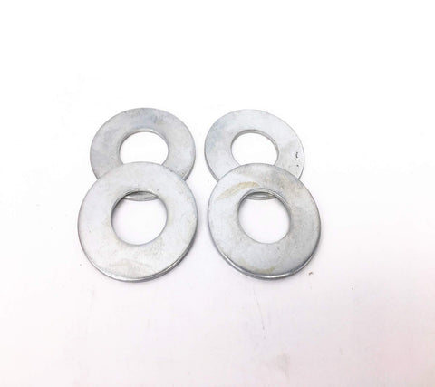 Front Wheel Axle Hardware Kit for Riding Mowers and Tractors includes thrust washers, stainless steel, top view.