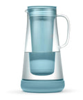 Glass Water Filter Pitcher With Silicone Base Seven Cup Capacity Juniper Finish Removes Bacteria Parasites Microplastics Lead Mercury PFAS