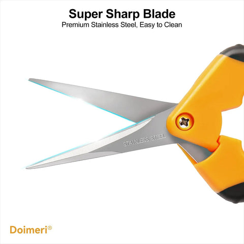 2 Pack Pruning Shears Six And A Half Inch Gardening Scissors with stainless steel blades and comfort grip close-up