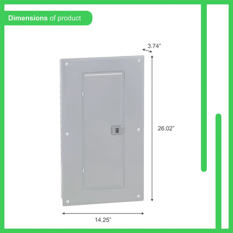 Dimensions of Homeline Load Center 125 Amp Convertible Main Lugs 1 Phase 20 Space 40 Circuit Panel With Cover Ground Bar