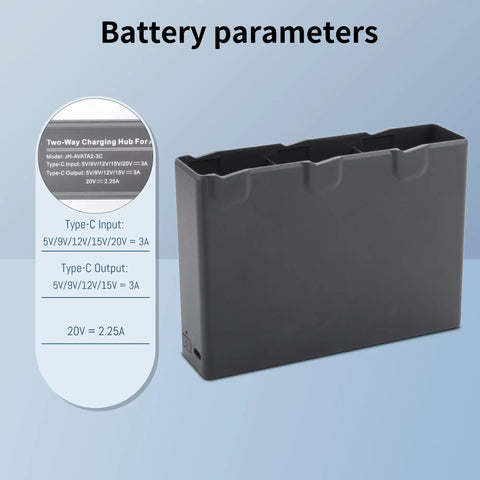 Rapid Charge Battery Box For Avata 2 Drone Batteries Upgraded Two Way Three Channel Charging Hub For Fast Multi Battery Charging