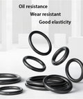 2.4mm O Ring Set Gasket Seal Kit Nitrile Rubber O Rings Assortment For Automotive And Industrial Use High Elasticity And Wear Resistant Seals Great For Replacement In Machinery Automotive Plumbing And Marine Projects Durable Performance, black nitrile O-rings with oil resistance