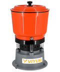 9Lb Vibratory Tumbler Polishing Machine For Rocks And Metal Parts Great For Rock Tumbling Jewelry Making And Craft Projects Delivers Smooth Shiny Gemstones With Easy Auto Run And Durable Home Workshop Performance, side view with orange and gray design.