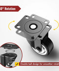 heavy duty 3 inch swivel caster wheels with 360-degree rotation and double ball design for smooth movement on various surfaces