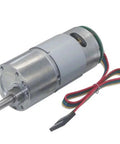 High Torque 6V 12V 24V Dc Gear Motor With Encoder And Hall Sensor, suitable for robotics, with multi-colored wires.