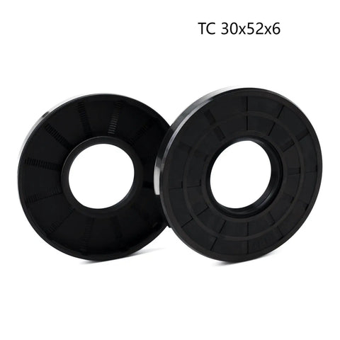 30x52x6mm Nitrile Rubber Double Lip Spring Loaded Oil Seal 2 Pack For Motors And Machinery Garage Grade Pro Built Leakproof Seal Smooth Rotation Durable And Easy Install, black TC 30x52x6 seals