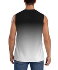 Premium Full Print Men Sleeveless Tank Top With Dope Funny Mechanic Graphic Tee Ultra Light Cooling Fabric Relaxed Fit Workout Vest For Daily Grind And Summer Vibes, back view showing gradient design.