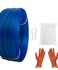 Tough As Nails Manual Banding Strapping Kit Includes A Massive 330 Foot Reel Of Snag Free Polypropylene Tape Plus 100 Plastic Tension Buckles And Grip Gloves For Bulletproof Box Sealing.