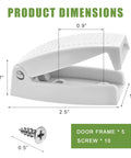 5 Piece RV Door Holder Kit With Sturdy Spring Clip And Mounting Screws, product dimensions and components displayed