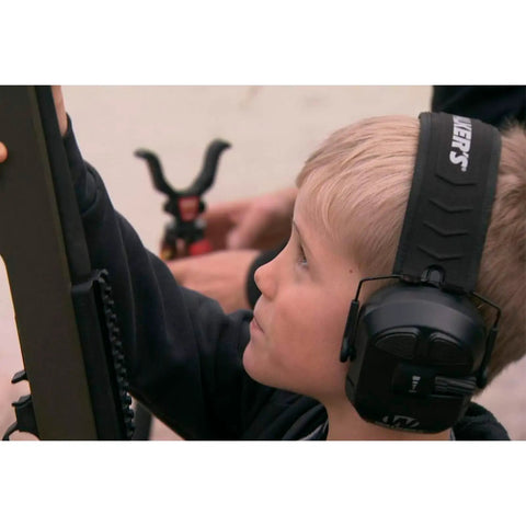 Ultimate Power Earmuffs For Hunters And Range Shooters With 26dB NRR Noise Reduction Wireless Electronic Hearing Protection With AFT All Day Comfort Enhanced Sound Awareness Includes 2 AAA Batteries
