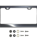 Ultra Slick 1mm T304 Stainless Steel License Plate Frame With 8K Mirror Polish, Rust Resistant, Universal Fit with screws and caps