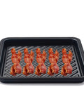 Microwave Bacon Crisper Tray for crispy stove and oven quality bacon in your microwave with far infrared heating aluminum square tray in gray