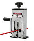 Heavy Duty Portable Wire Stripping Tool For Scrap Copper Recycling, manual machine for stripping red cable with safety warning