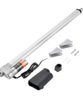 VEVOR 12V 20-inch aluminum linear actuator with mounting brackets and hardware