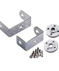 Tough As Nails Waterproof Metal Digital Servo Featuring Dual Axis Precision 180 And 270 Degree Rotation For RC Hobby Builds Using 4.8 To 8.4 Volts High Torque Brushed Motor metal mounting brackets and plates with screws for RC applications.