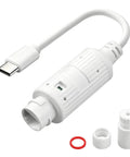 Straight Up POE To USB C Power Only Conversion Adapter Serving Pure 5V DC Juice For Security Cameras And Network Gear Zero Data Pass Through, white design with USB-C connector.