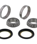 Heavy Duty Steering Stem Bearing Seal Kit For Honda CMX250 Ct70 Trail Dirt Bikes with tapered cups and rubber guards.