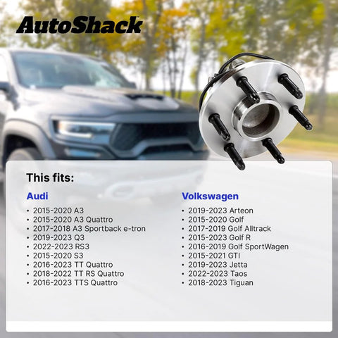Front Or Rear Wheel Hub Bearing Assembly With ABS For VW Tiguan 2018-2024, VW Jetta 2019-2023, Audi A3 2015-2020