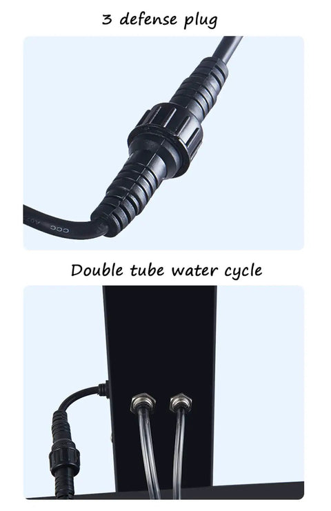 3 defense plug and double tube water cycle for Big Breeze Floor Standing Mist Fan With Oscillating Humidifier.