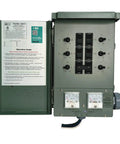 EmerGen Backup Power Manual Transfer Switch Kit 30 Amp 6 Circuit 7500 Watt open view with operation guide