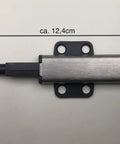 Super Slick Push To Open Cabinet Latches With Strong Magnet Set Of 3 Silver Touch Release Handles For Kitchen Cupboards And Drawers Quick Install Kick Open Hardware, detailed view of a silver latch approximately 12.4cm in length.