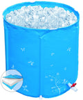 Portable 31 Inch Folding Spa Tub For Adults Freestanding Non Inflatable Ice Bath Tub with ice cubes, blue floral design