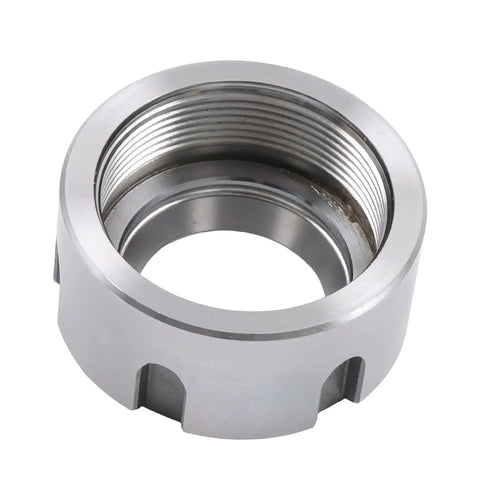 Close-up of Heavy Duty ER32UM Collet Clamping Nut for M40x1.5 Thread CNC Lathe Tool Holder with rust resistant coating.