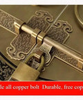 Bulletproof Heavy Duty Solid Brass Slide Bolt Latch, Portable Security Door Lock with intricate designs, used for secure entries.