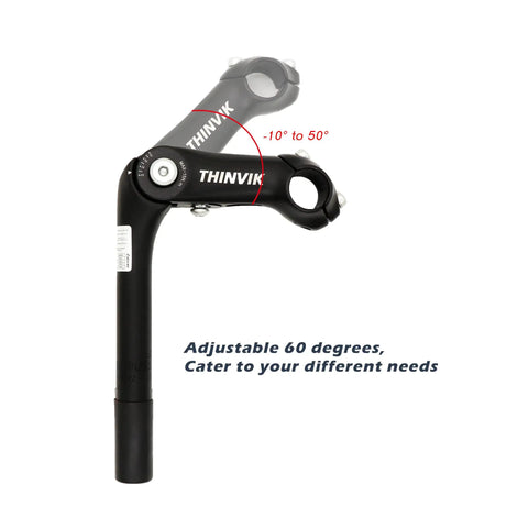 Ride Ready Quill Bike Stem For 1 Inch Steerer, 22.2mm Quill, 180mm Length, 25.4mm Handlebar Clamp, Adjustable From -10 To 50 Degrees