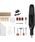 Mini Cordless Electric Drill 12V 13W Rotary Tool For Wood Carving And Hobby Projects Portable And Lightweight With Durable Build Perfect For Jade Bone Eggshell Kernel Plastic And Auto Components Polishing Engraving And Detailing, with accessories