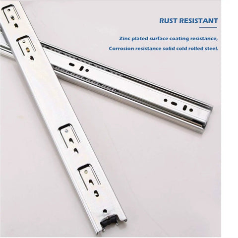 Heavy Duty 22 Inch Drawer Slides With Full Extension, Ball Bearing Soft Close, Side Mount Steel Glide Runners For Kitchen And Dresser