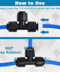 Thirty Pack Quick Connect Tee Fittings For One Quarter Inch Drip Tubing Irrigation System Leak Free Drip Lock Fittings illustration