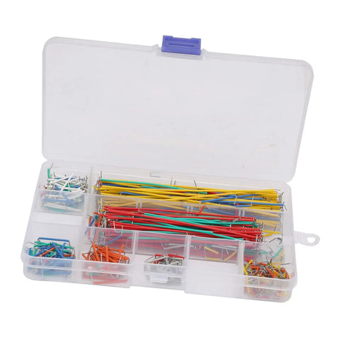 560 Piece Multicolor Jumper Wires Set, Solderless Breadboard Cables In 14 Lengths With Storage Box, organized wires displayed.