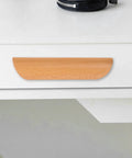 Semicircle Solid Wood Cabinet Handles Set Of 6 64mm Beech Drawer Pulls on white dresser, sturdy furniture hardware