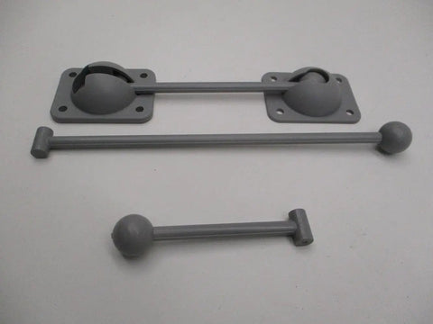Heavy Duty Gray Plastic Trailer Door Holder Kit With End Brackets And 4 Inch 6 Inch And 10 Inch Rods Door Stop For Trucks Vans And Trailers