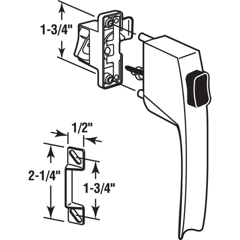 Push Button Latch Set With Night Lock For Screen And Storm Doors, White Finish, Fits 5/8 To 1-1/4 Inch Thick, Includes Inside Latch, Outside Handle, Strike And Fasteners, Easy Install Replacement For Worn Out Handles