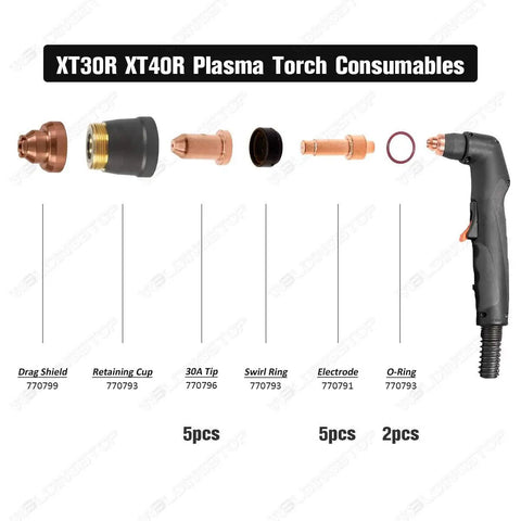 Electrode And Tip Nozzle Replacement Kit For Airforce 27i 40i Plasma Cutter XT30R XT40R Torch Includes plasma consumables
