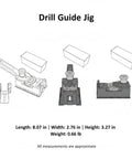Rock Solid Woodworking Drill Guide Jig For Dead On Accurate Dowel Holes And No Sweat Furniture Assembly with measurements and design.