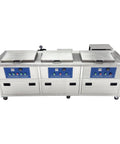 Heavy Duty 61L Three Tank Ultrasonic Cleaner With Hot Air Drying And Oil Skimmer For Industrial Metal Parts Cleaning System Rinsing Workstation 220V