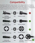 Compatibility chart for Dual Sided Cycling Power Meter For 110 BCD 4 Bolt Cranks With Easton Interface Cadence And Left Right Power Readouts BLE And ANT Plus Compatible Lightweight High Precision Meter For Road Bikes