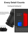 Smart 2 In 1 Car Cup Warmer And Cooler With Digital Temp Display showing heating and cooling effects on an LCD display.