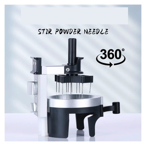 Premium Barista Grade Rotating Espresso Stirrer And Coffee Distribution Tool With Adjustable Needles for precise grounds preparation.